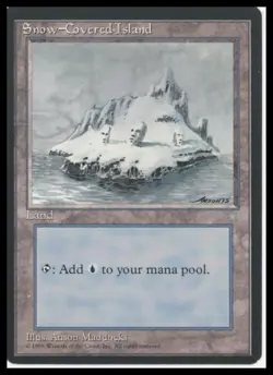 MTG Ice Age #348 Snow-Covered Island Lightly played tcg - Image 1