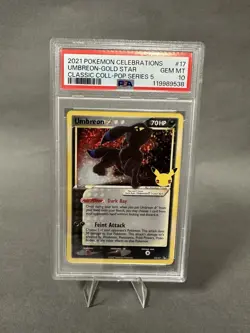 2021 Pokemon Celebrations Umbreon Gold Star Holo Card #17 PSA 10 Gem Mint - Image 1