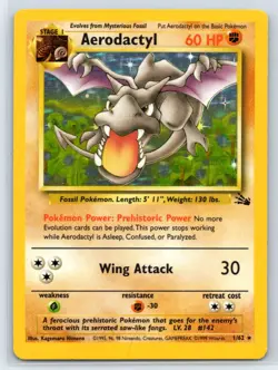 Pokemon TCG Aerodactyl Holo Fossil Set #1/62 - Image 1