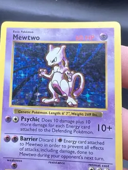 Pokemon Mewtwo Holo Rare Base Set Shadowless 10/102 WOTC Vintage HP/MP YR1 - Image 2