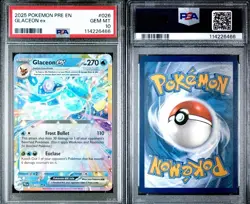 PSA 10 Gem Mint Glaceon ex 026/131 2025 Pokemon SV Prismatic Evolutions - Image 3