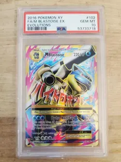 Pokemon PSA 10 XY Evolutions Mega Blastoise EX Full Art Holo 102 - Image 1