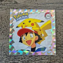 Vintage 1999 Artbox Pokemon Sticker Pikachu and Ash Series 1 Prizm Pr03 Holo - Image 1
