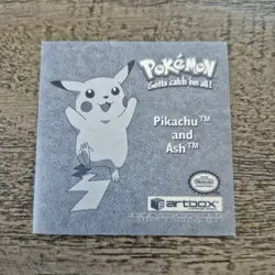 Vintage 1999 Artbox Pokemon Sticker Pikachu and Ash Series 1 Prizm Pr03 Holo - Image 2