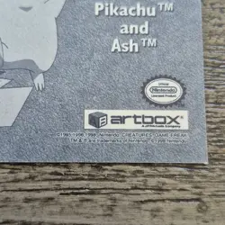 Vintage 1999 Artbox Pokemon Sticker Pikachu and Ash Series 1 Prizm Pr03 Holo - Image 3