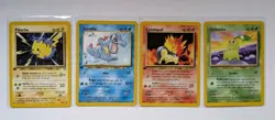 Pokemon Lot Of 4 Starter Neo Genesis Silver/Gold 1st Edition Cyndaquil Pikachu - Image 1