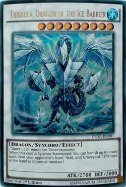DUSA-EN081 TRISHULA, DRAGON OF THE ICE BARRIER ULTRA RARE 1ST ED YuGiOh CARD - Image 1
