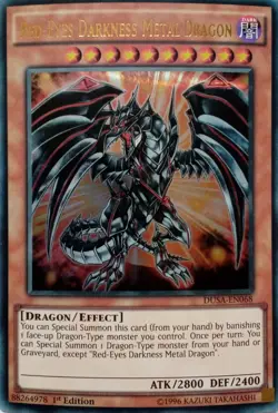 DUSA-EN068 RED-EYES DARKNESS METAL DRAGON ULTRA RARE 1ST EDITION YuGiOh CARD - Image 1