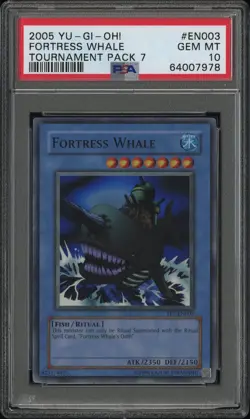 Yugioh PSA 10 2005 Fortress Whale TP7-EN003 Super Rare *7978 - Image 1