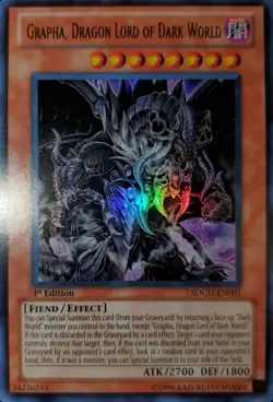Yugioh 2011 Grapha, Dragon Lord Of Dark World UR 1st Ed. SDGU-EN001 Near Mint - Image 1