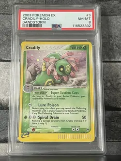 PSA 8 NM-MINT Cradily HOLO 3/100 EX Sandstorm 2003 Pokemon Card - Image 1