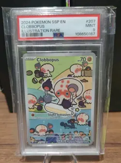 Pokemon Clobbopus Illustration Rare Holo Card 207/191 Surging Sparks PSA 9 - Image 1