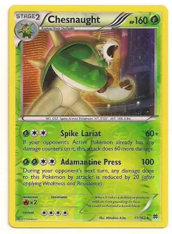 Pokemon Card Chesnaught 11/162 MP/LP XY BREAKthrough Reverse Holo Rare Grass TCG - Image 1