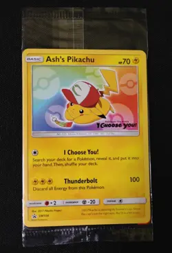 Ash's Pikachu SM108 Pokemon Trading Card Sealed Movie Promo - Image 1