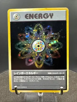 Rainbow energy Team Rocket Holo Rare Pokemon Card Japanese 1997 SWIRL - Image 3