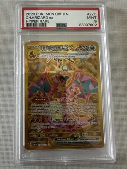 Charizard EX Holo Pokemon Card 215&228/197 Sv03: Obsidian Flames. PSA 9s - Image 4