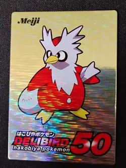 Meiji Delibird 50 Pokemon Trading Card Silver Mirror Foil Japanese Nm - Image 1