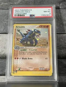 PSA 8 NM-MINT Armaldo HOLO 1/100 EX Sandstorm 2003 Pokemon Card - Image 1