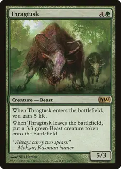 Thragtusk Magic 2013 / M13 HEAVILY PLD Green Rare MAGIC GATHERING CARD ABUGames - Image 1