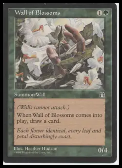 MTG Stronghold # Wall of Blossoms Lightly played tcg - Image 1