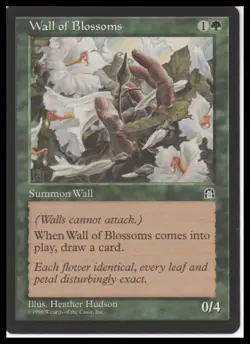 MTG Stronghold # Wall of Blossoms Lightly played tcg - Image 1