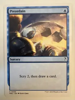 MTG - Preordain (White Border) 35 - Mystery Booster 2 NM - Image 1
