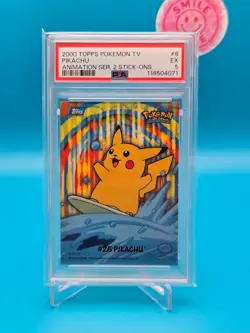 PSA 5 - 2000 Topps Pokemon TV - Pikachu - Animation Series 2 Stick-ons - Image 1