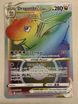 Pokemon Dragonite VSTAR 081/078 Pokemon GO Rainbow Secret Rare Holo NM - Image 1