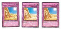 3x Yugioh Desert Sunlight DR2-EN219 Common Unlimited Edition Trap Pokemon Cards - Image 1