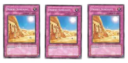 3x Yugioh Desert Sunlight DR2-EN219 Common Unlimited Edition Trap Pokemon Cards - Image 1