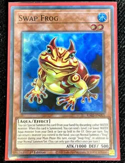 Swap Frog Super Rare 1st Edition Mint Condition Yu-Gi-Oh! Card [RA03-EN005] - Image 1