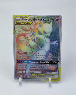 Unofficial Custom SPARKLING HOLO Mewtwo & Mew GX Card READ DESCRIPTION BELOW - Image 1