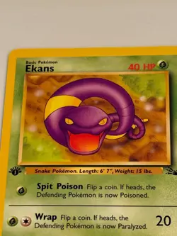 1st Edition Ekans 1999 Fossil Pokemon Card WOTC 46/62 - Image 2