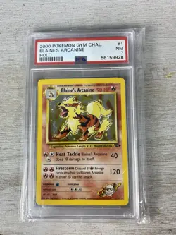 PSA 7 NM 2000 Blaine's Arcanine Gym Challenge 1 Holographic Pokemon Card. - Image 1