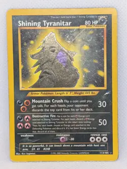 Shining Tyranitar 113/105 Neo Destiny Holo Ultra Rare Unlimited Pokemon TCG MP - Image 1