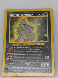 Shining Tyranitar 113/105 Neo Destiny Holo Ultra Rare Unlimited Pokemon TCG MP - Image 3