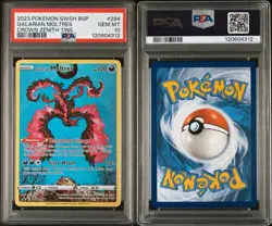 2023 POKEMON SWSH BLACK STAR PROMO CROWN ZENITH TINS GALARIAN MOLTRES PSA 10 - Image 3