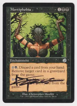 Signed Mortiphobia HP Torment Artist Christopher Moeller 2002 MTG Magic Vintage! - Image 1