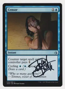 Signed Censor HP Amonkhet Artist John Stanko 2017 WOTC MTG Magic Cycling Instant - Image 1