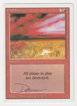 Signed Flashfires HP Revised Edition Artist Dameon Willich 1994 WOTC MTG Magic! - Image 1