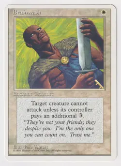 Miscut Brainwash LP 4th 1995 MTG Magic Factory Error Misprint Alpha Cut Corners! - Image 1