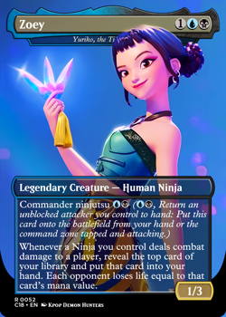 Yuriko, the Tiger’s Shadow Zoey Kpop Demon Foil Custom sticker MTG Commander - Image 1