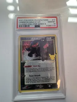 2021 POKEMON CELEBRATIONS CLASSIC COLLECTION #17 UMBREON-GOLD STAR PSA 10 - Image 1