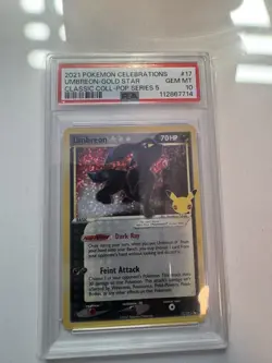 2021 POKEMON CELEBRATIONS CLASSIC COLLECTION #17 UMBREON-GOLD STAR PSA 10 - Image 2