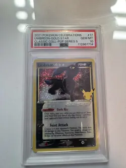 2021 POKEMON CELEBRATIONS CLASSIC COLLECTION #17 UMBREON-GOLD STAR PSA 10 - Image 3