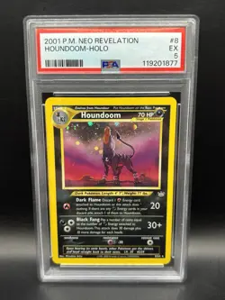 Pokemon TCG Neo Revelation Houndoom Unlimited Holo Rare 8/64 PSA 5 - Image 1