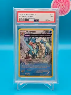 PSA 7 - 2015 Pokemon XY - Gyarados - Holo - Ancient Origins - Image 1