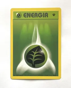 Grass Energy 1st Edition Pokemon Base Set 99/102 LP Light Play Italian - Image 1