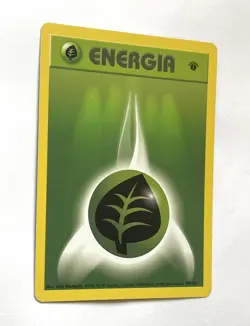 Grass Energy 1st Edition Pokemon Base Set 99/102 LP Light Play Italian - Image 3