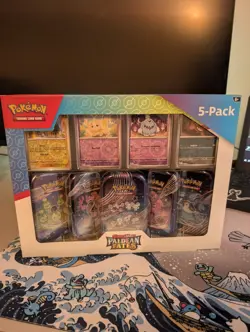 Pokemon TCG Paldean Fates Mini Tin X5 | 4 Promos Costco Exclusive Gift | Sealed - Image 1